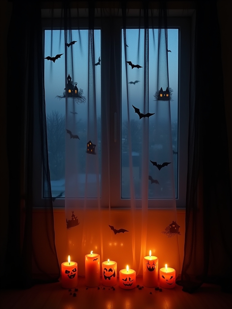 spooky silhouette window decor