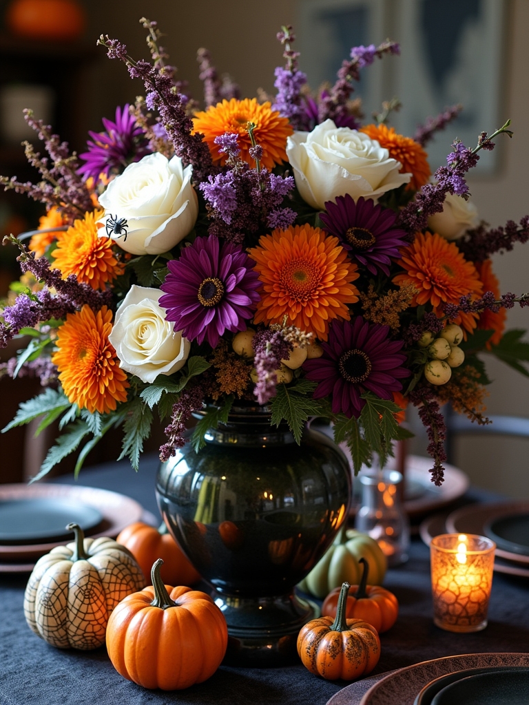 spooky sophisticated floral arrangement
