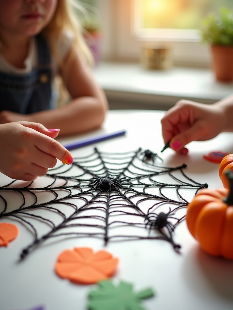 spooky spider web craft