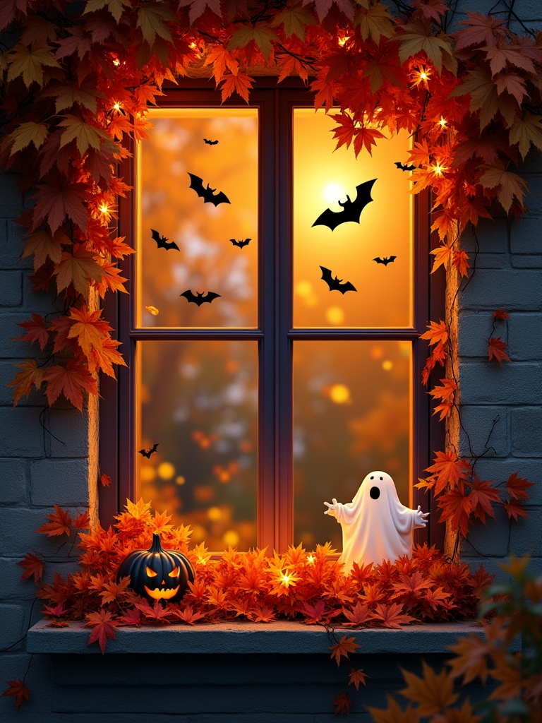 vibrant autumn leaves display
