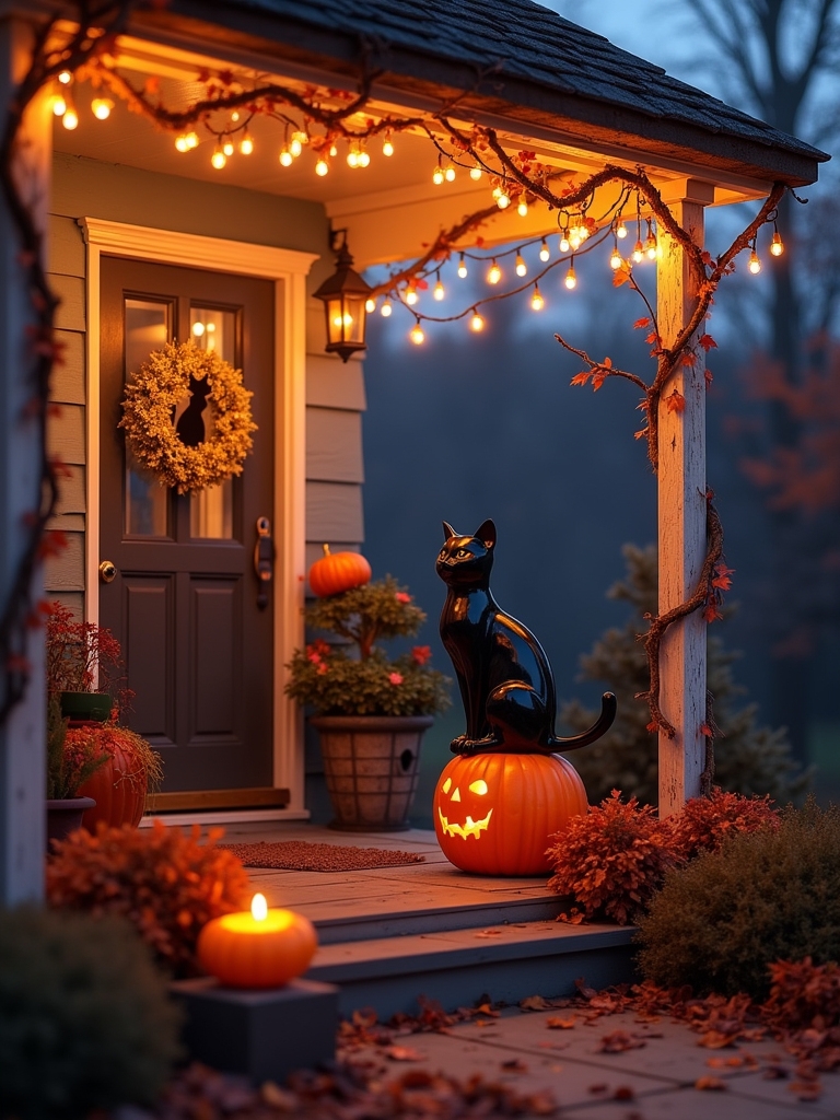 whimsical black cat decor