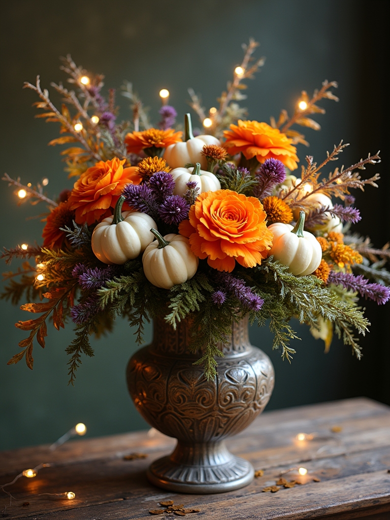 whimsical floral halloween centerpiece