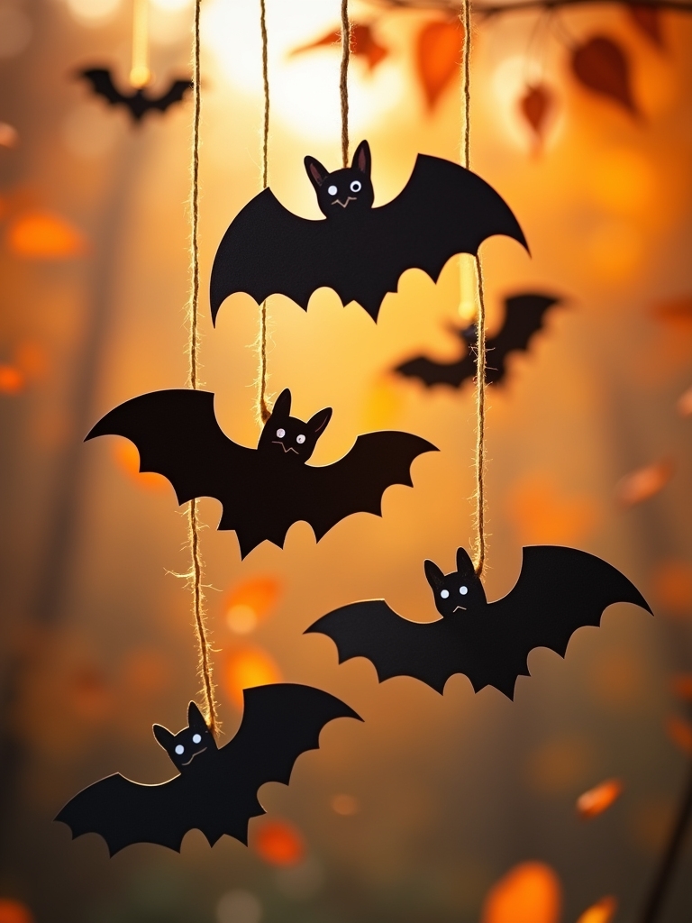 whimsical halloween bat mobile