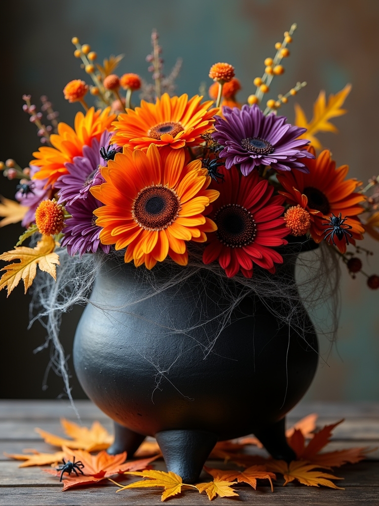 whimsical halloween floral centerpiece