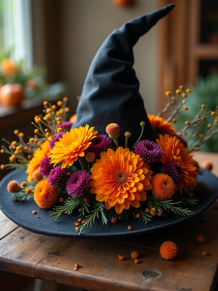 witch hat floral centerpiece