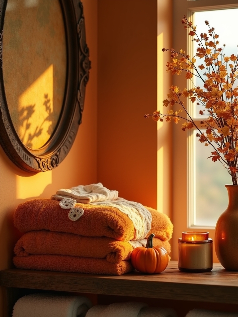 autumn inspired warm bathroom colors
