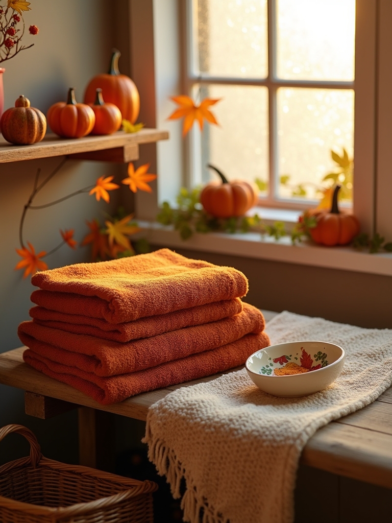 autumn themed bathroom artwork ideas