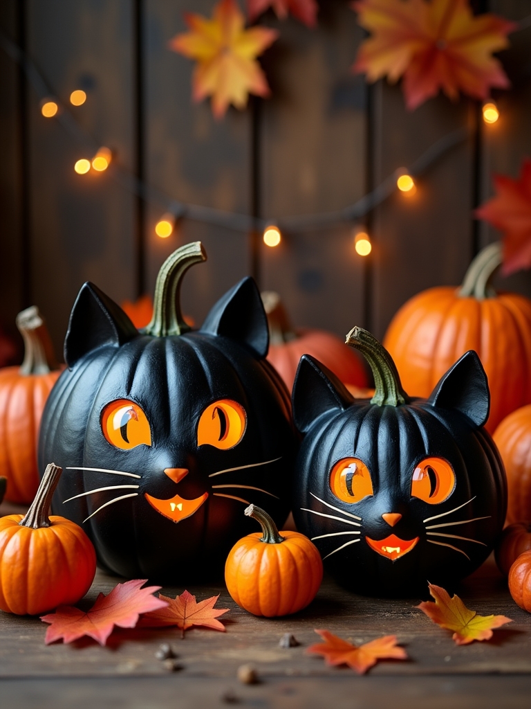 black cat pumpkin ideas
