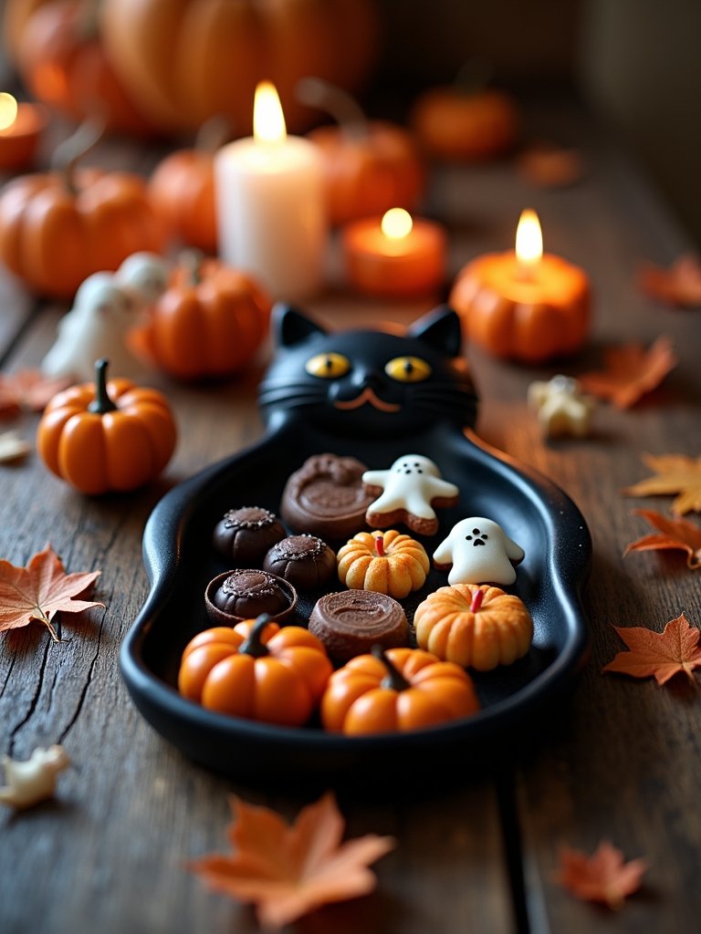 charming black cat trays