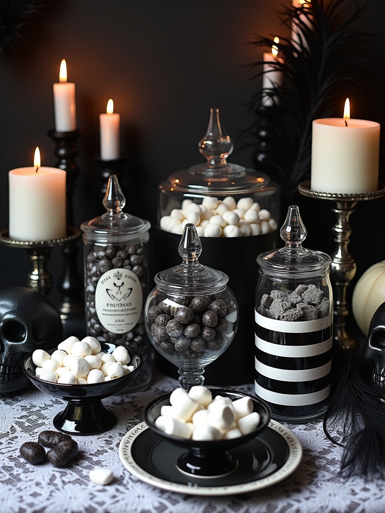 chic halloween candy station