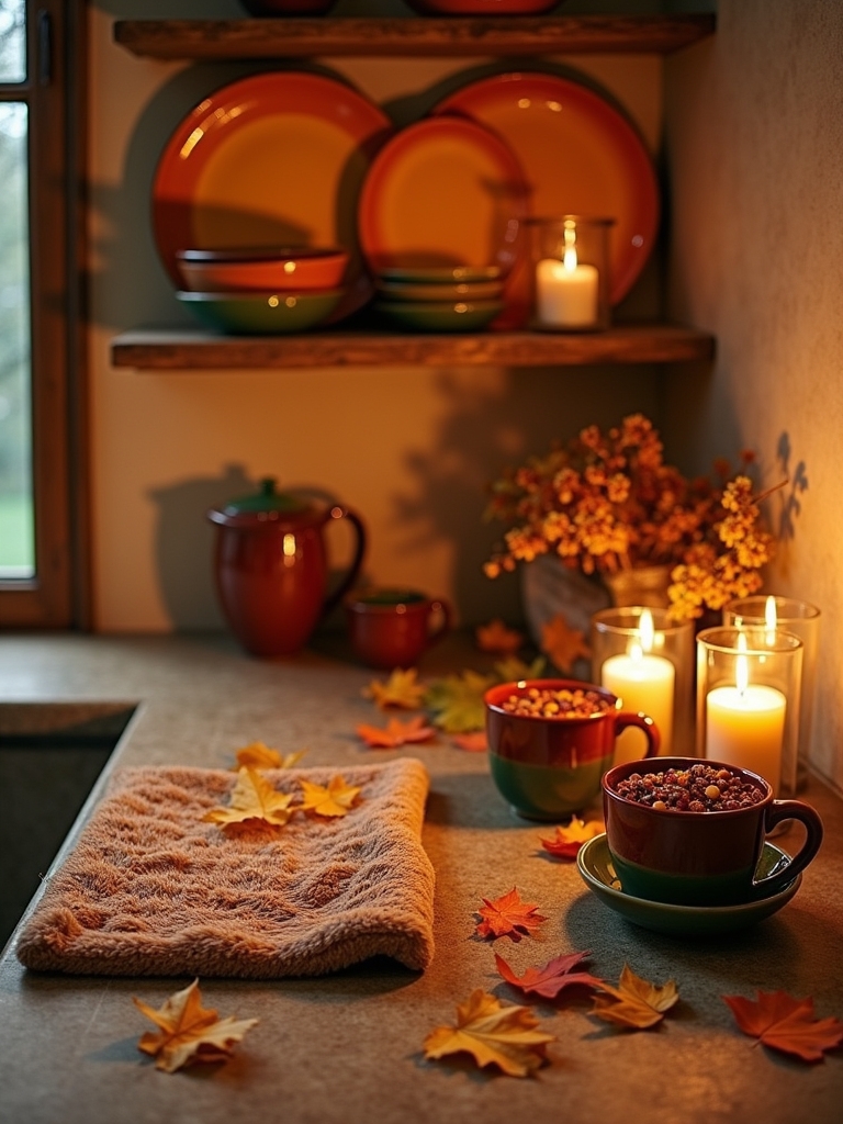 colorful dishware enhances bathrooms