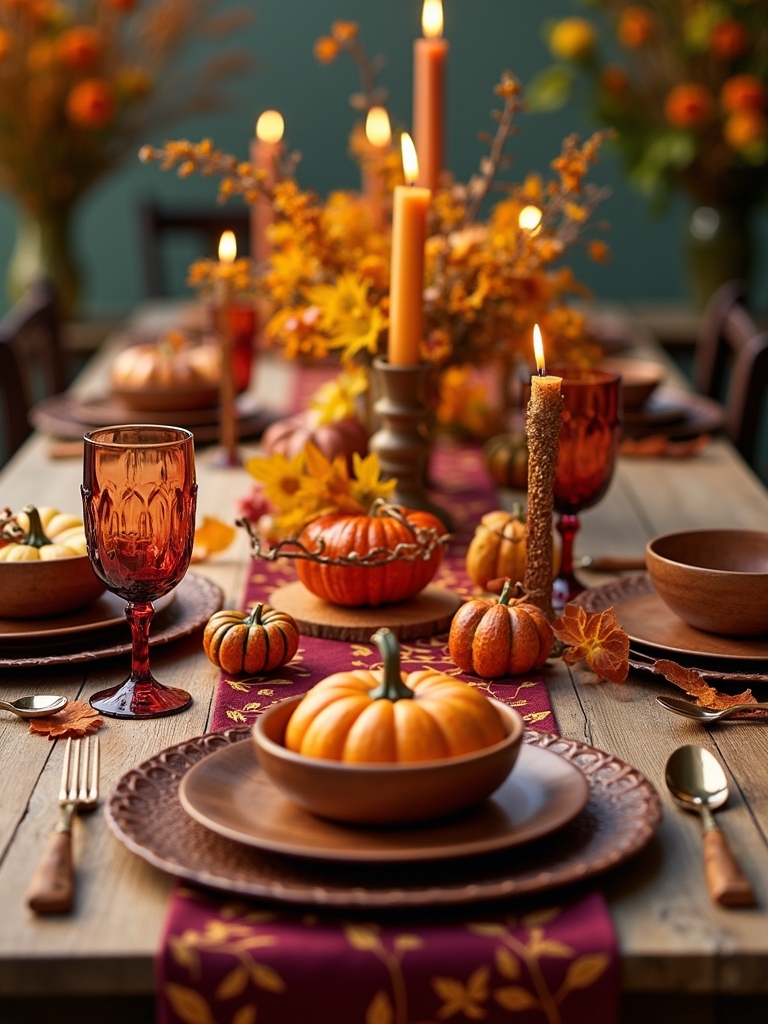 colorful thanksgiving table runners