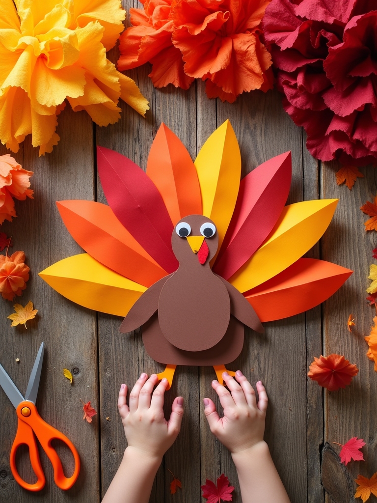 colorful turkey tails craft