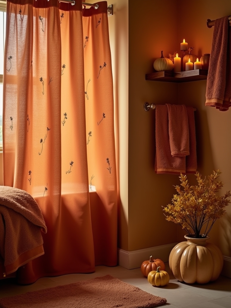 cozy autumn bathroom decor