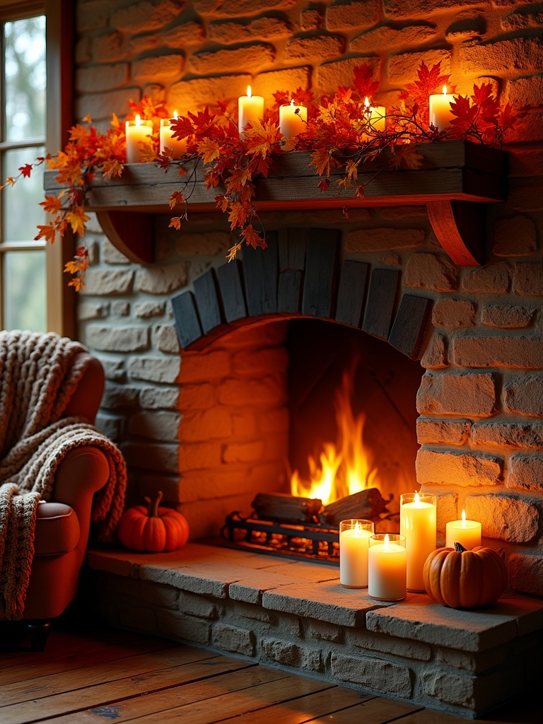 cozy autumn candle ambiance