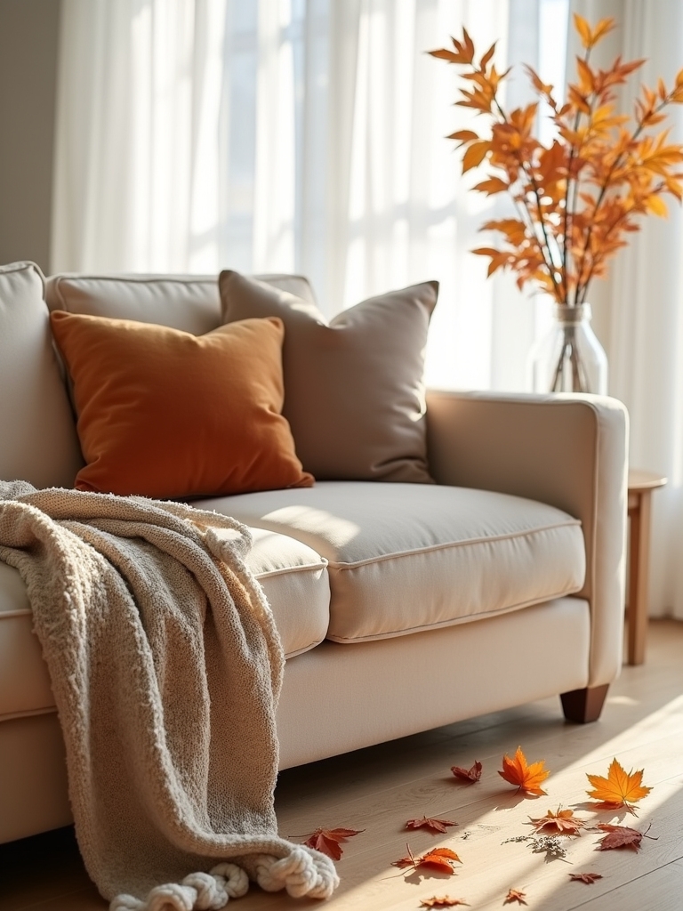 cozy autumn cushion decor
