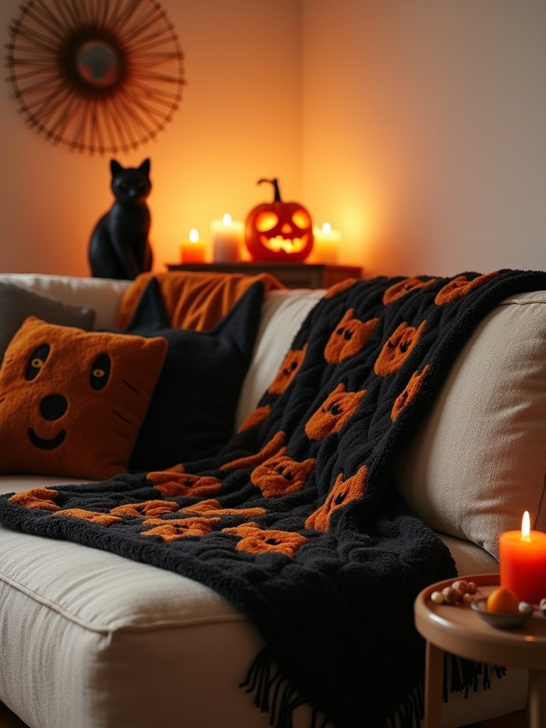 cozy black cat blankets