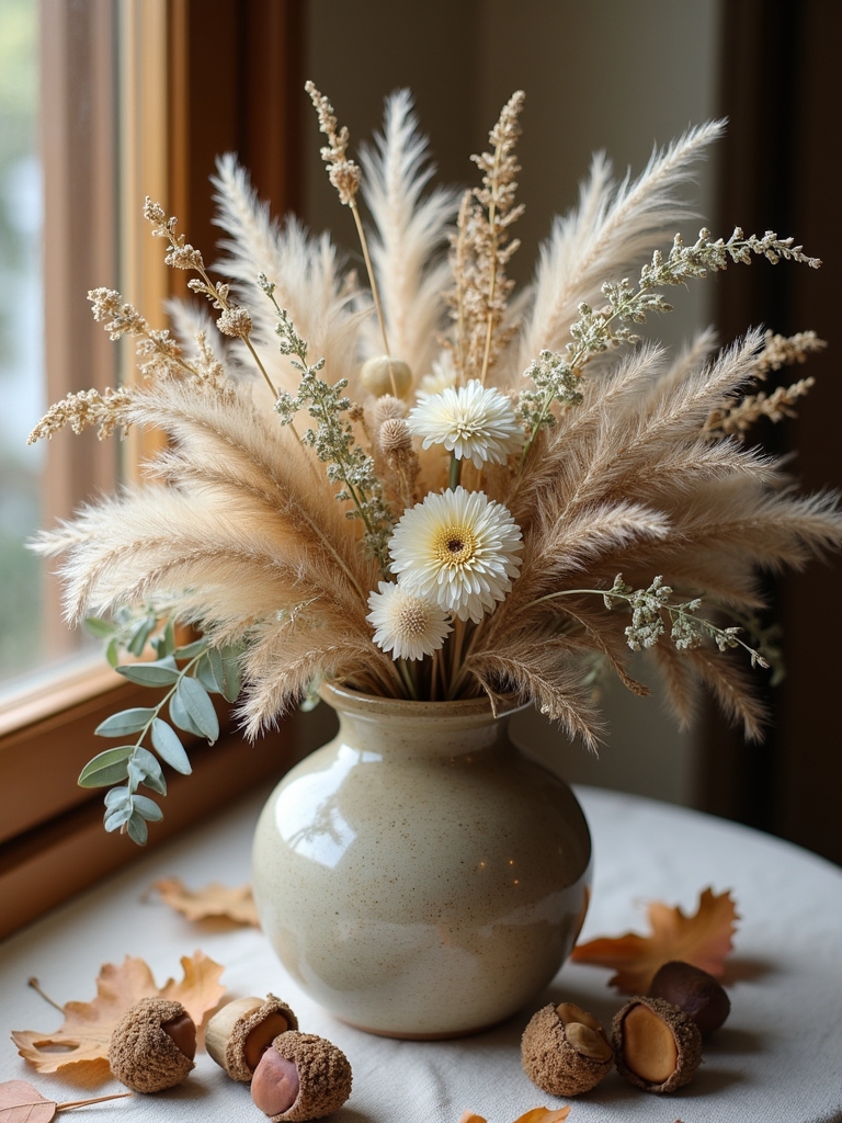 cozy dried floral arrangements