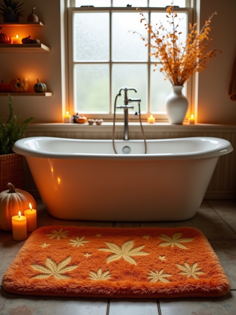 cozy fall inspired bath mats