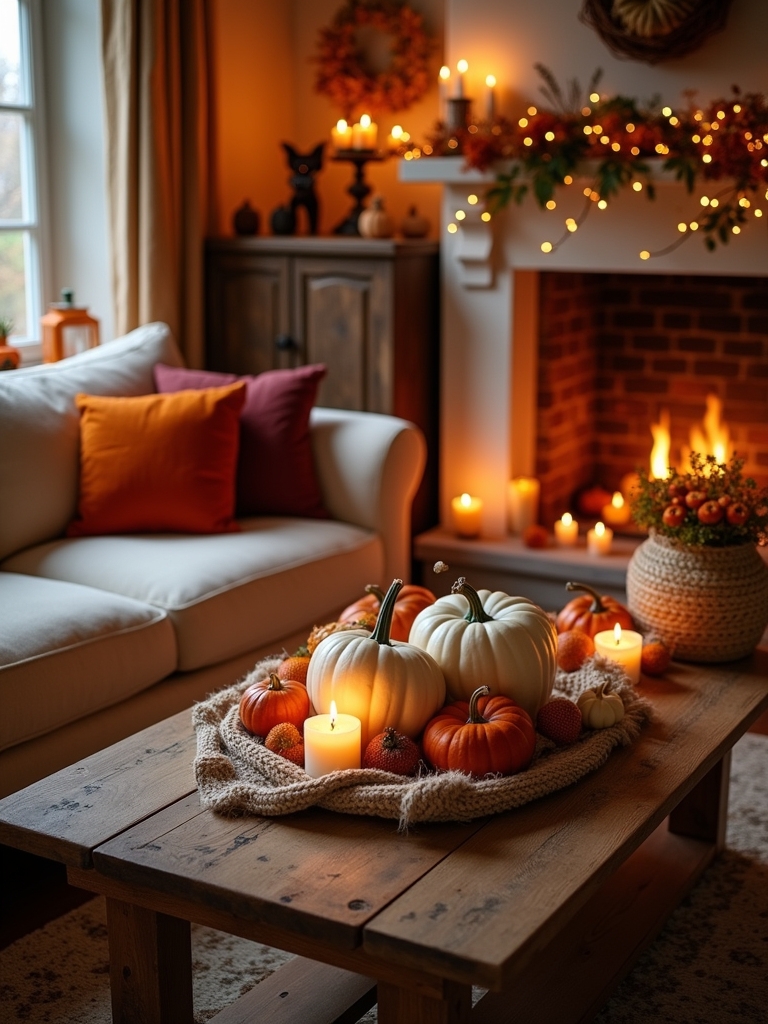 cozy halloween pumpkin decor