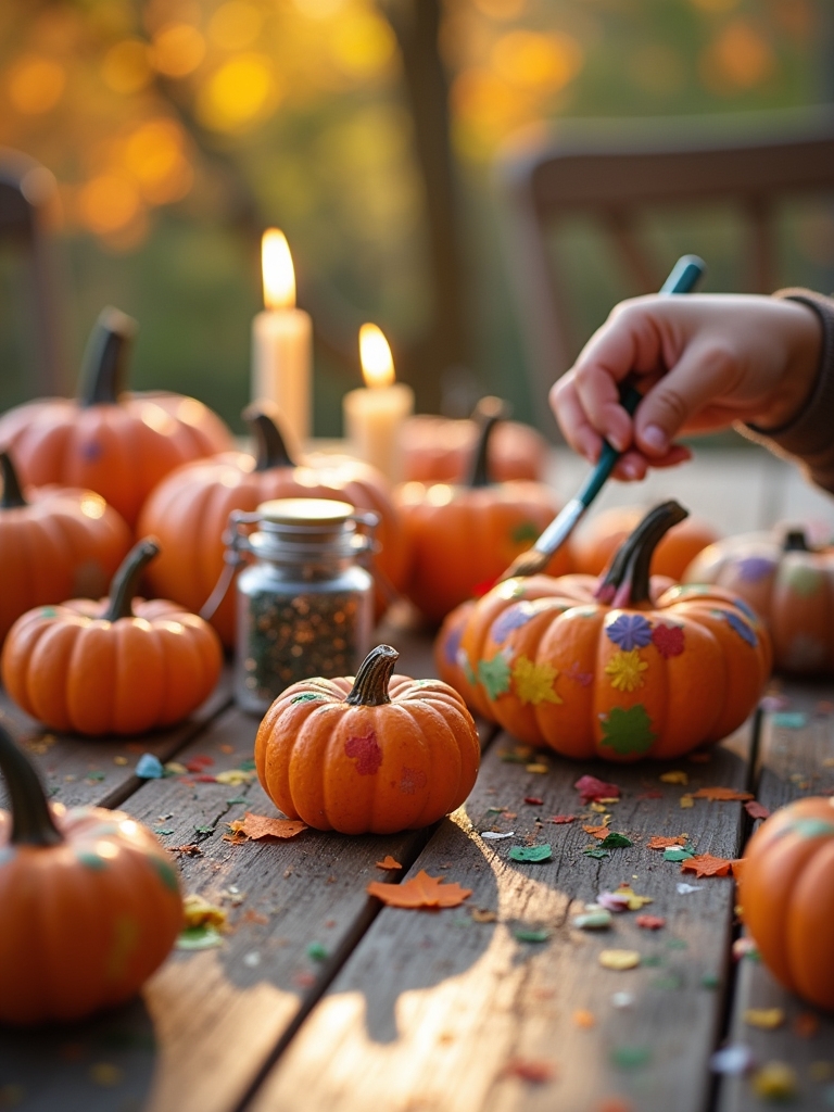 creative mini pumpkin decorating