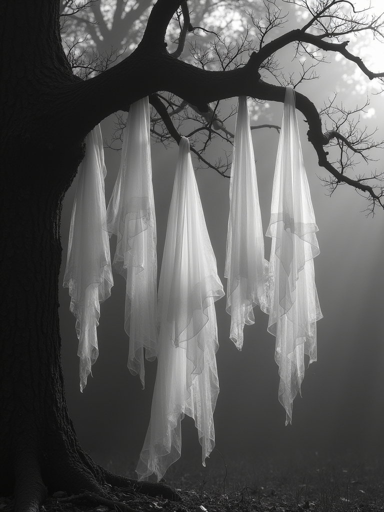 enchanted creepy hanging ghosts