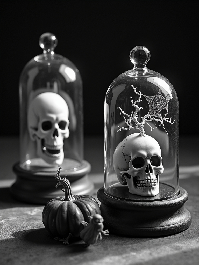 enchanting halloween cloche displays