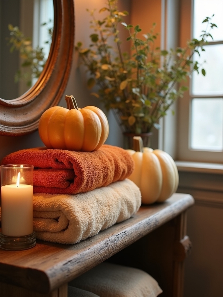 fall bathroom pumpkin decor