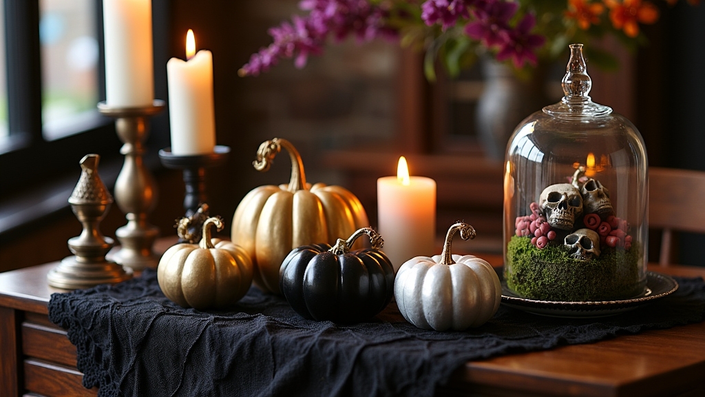 halloween themed side table decor