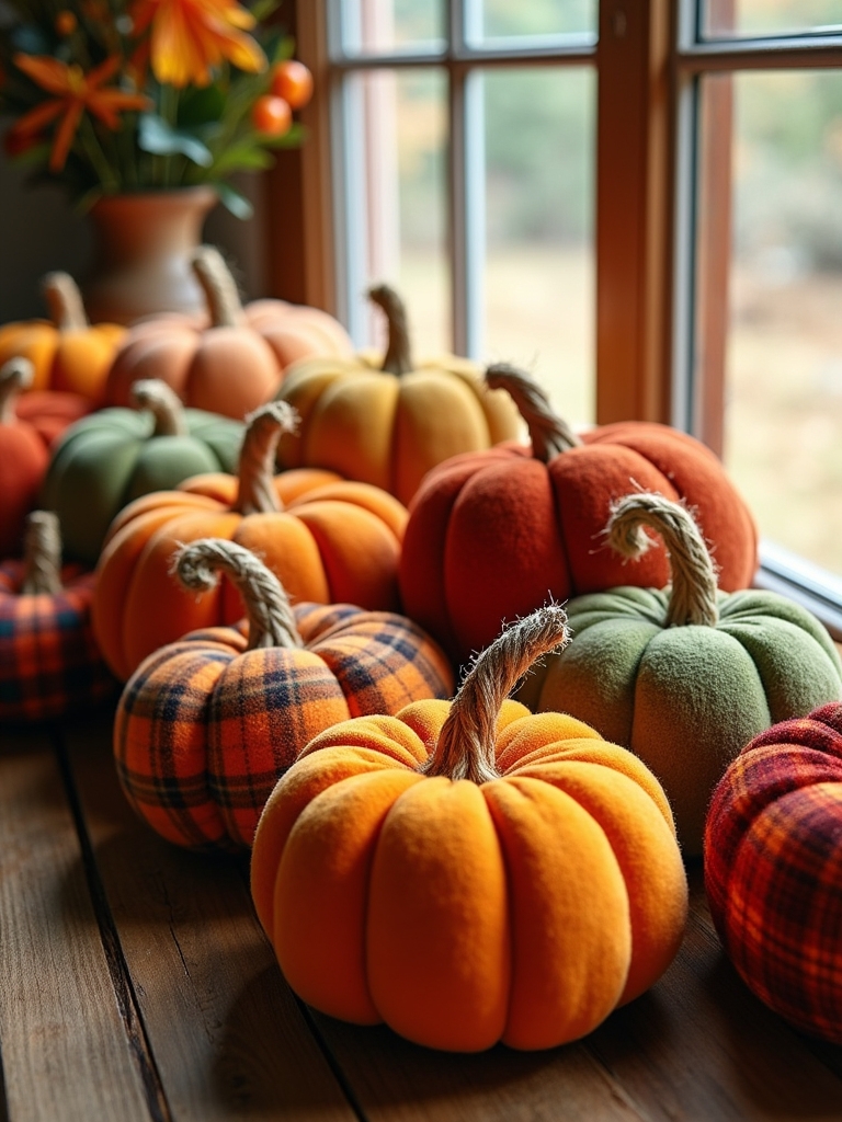 handmade fabric pumpkin decorations