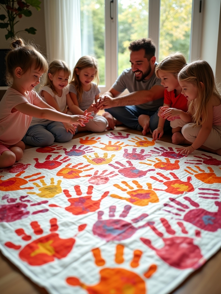 handprint quilt family bonding