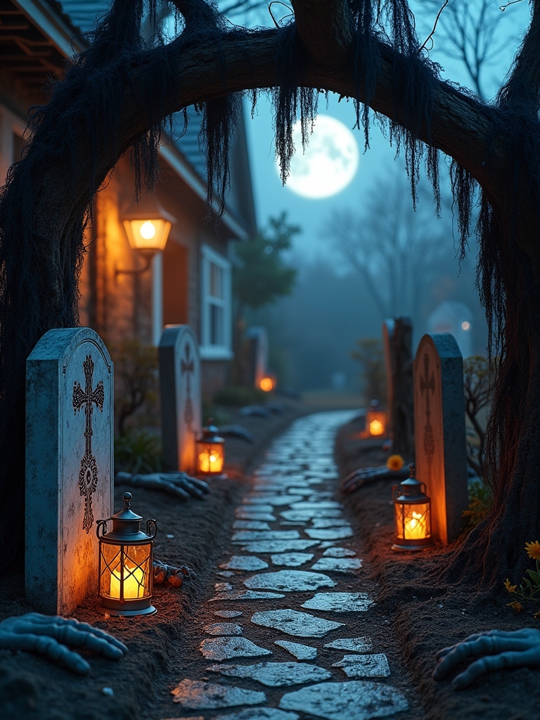 haunting tombstone display ideas