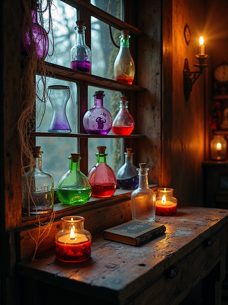 magical potion bottle displays