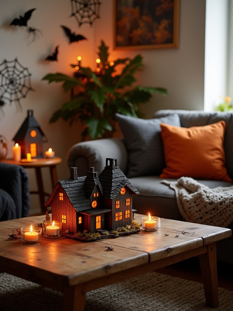 miniature haunted village decor