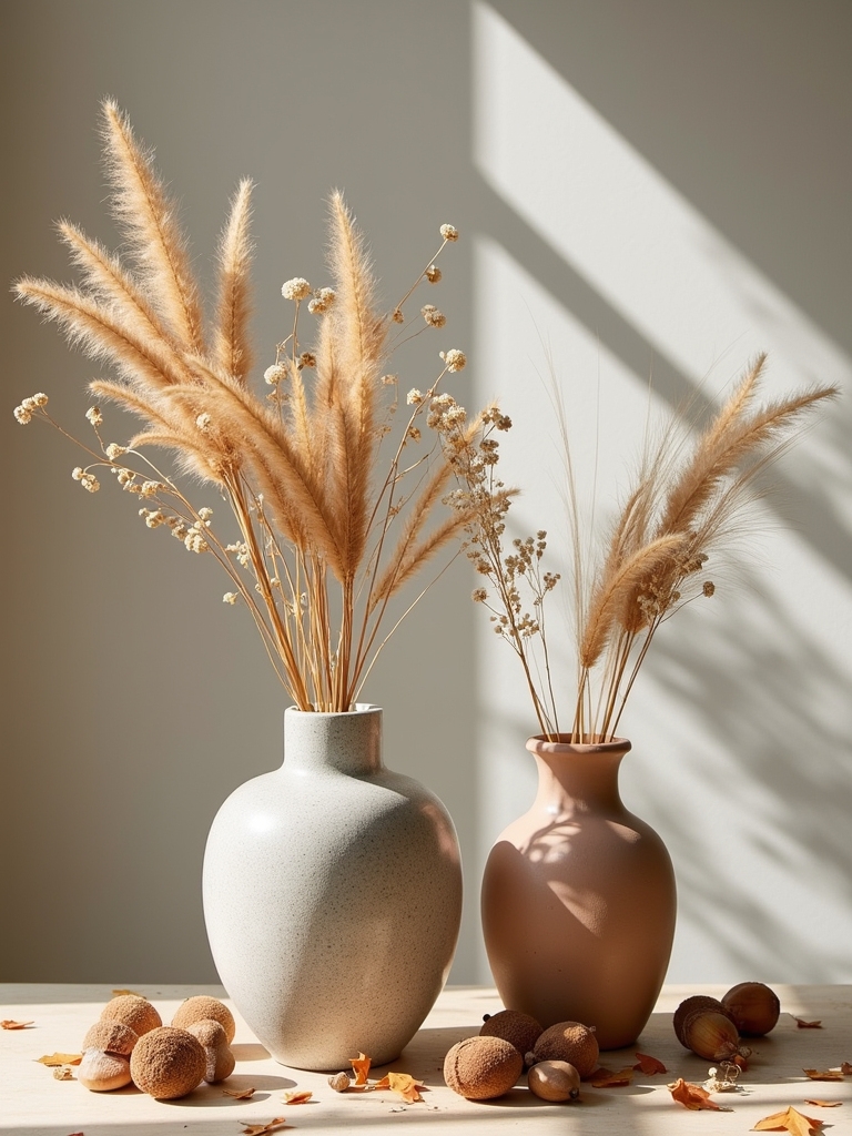 sophisticated clay and stone decor