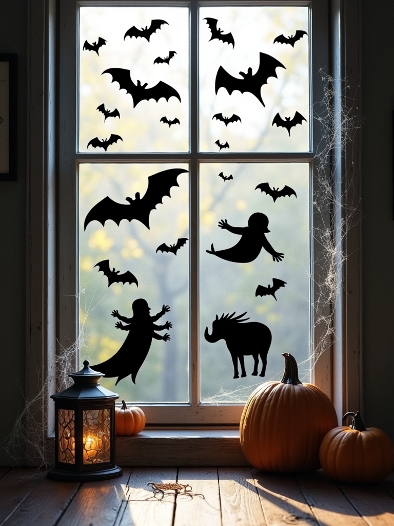 spooky artistic window clings