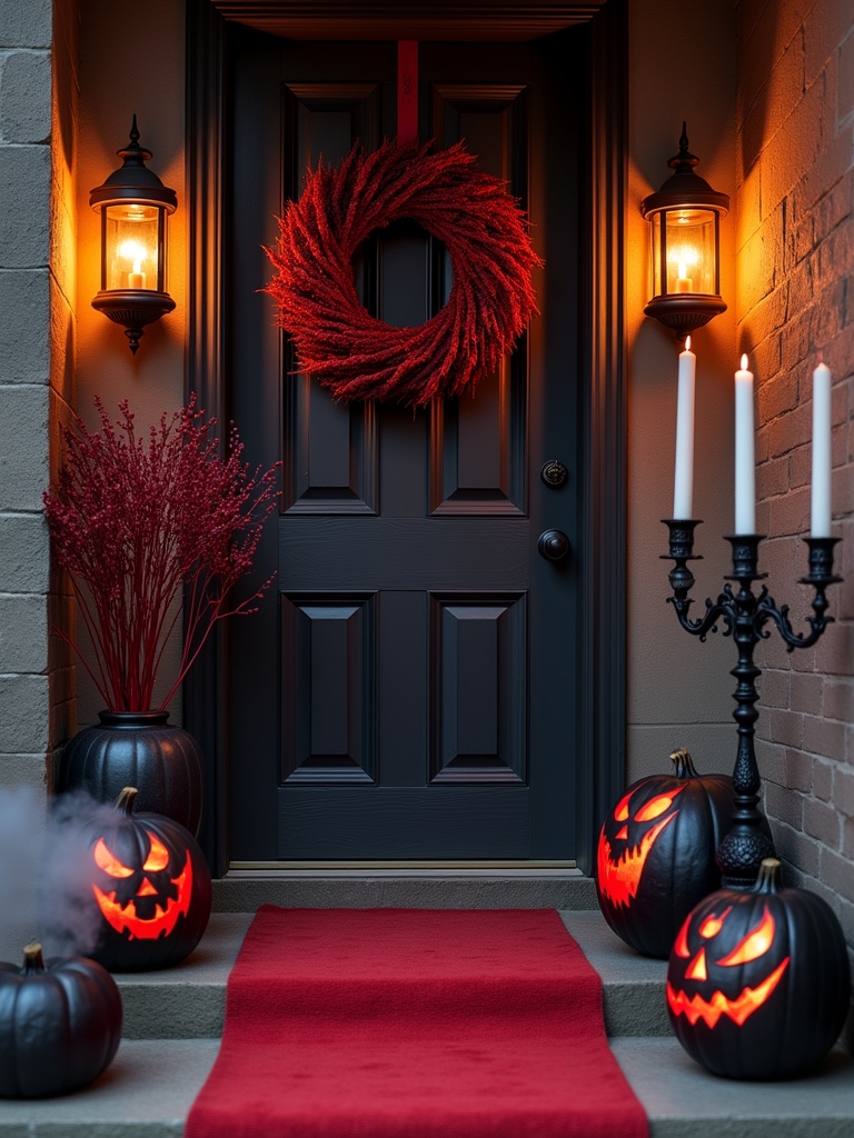spooky blood red decor accents
