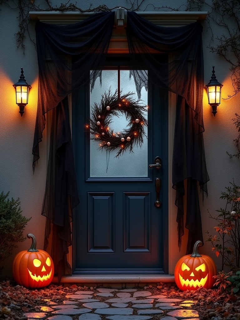 spooky fabric doorway drapes