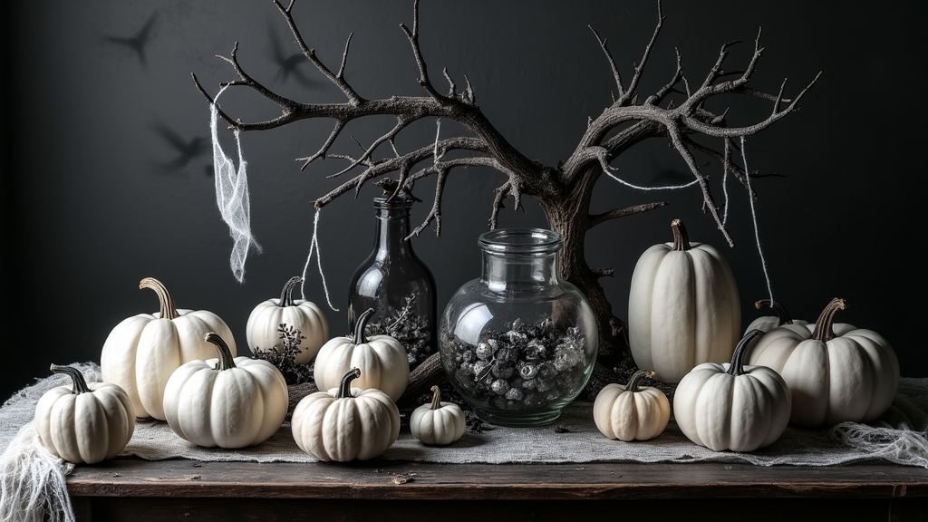 spooky monochrome halloween decorations