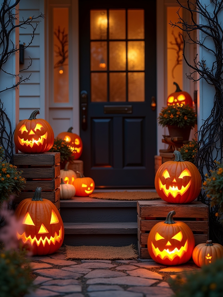 spooky pumpkin arrangement ideas
