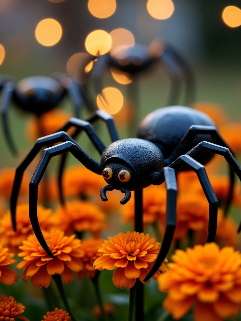 spooky spider garden stakes