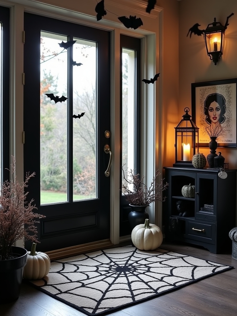 stylish black and white floor mats