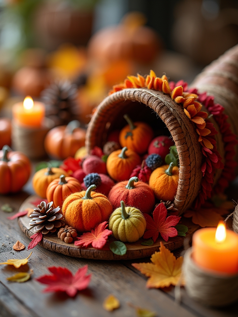 thanksgiving cornucopia centerpiece display
