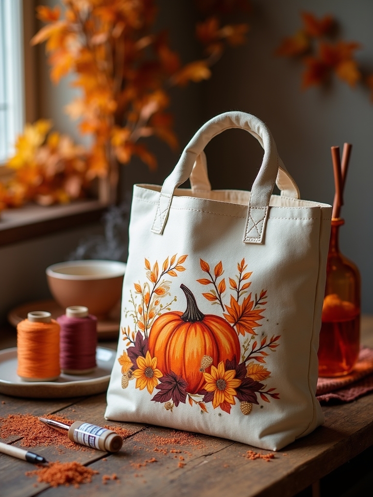 thanksgiving tote bag crafting