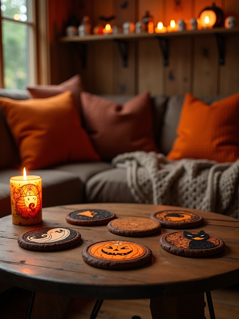 themed halloween coasters decor