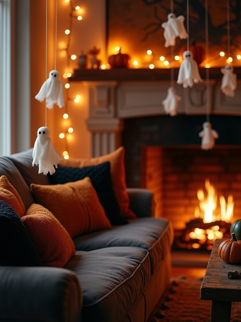 whimsical ghostly string lights
