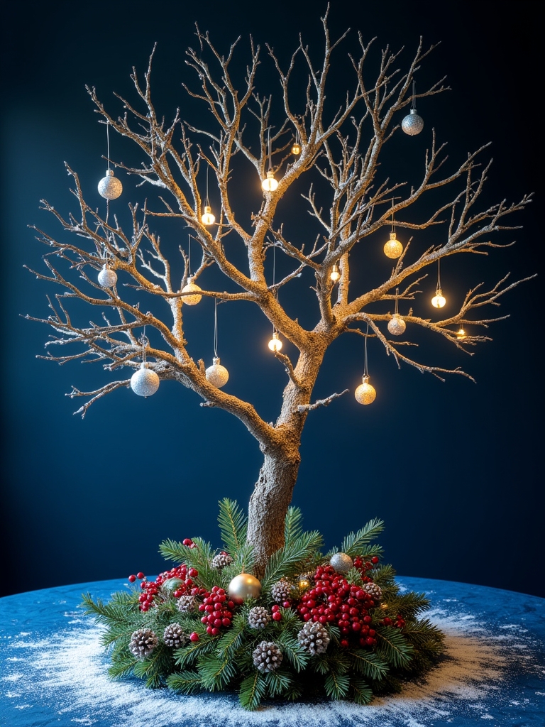 artistic holiday branch centerpiece