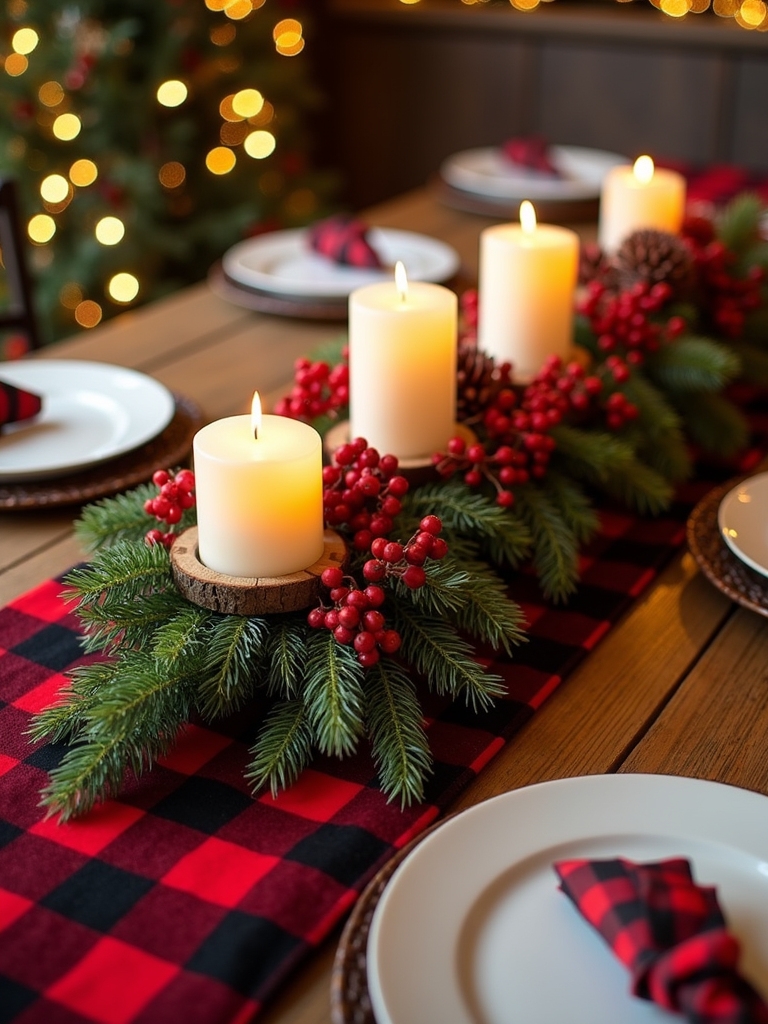 buffalo check holiday centerpiece