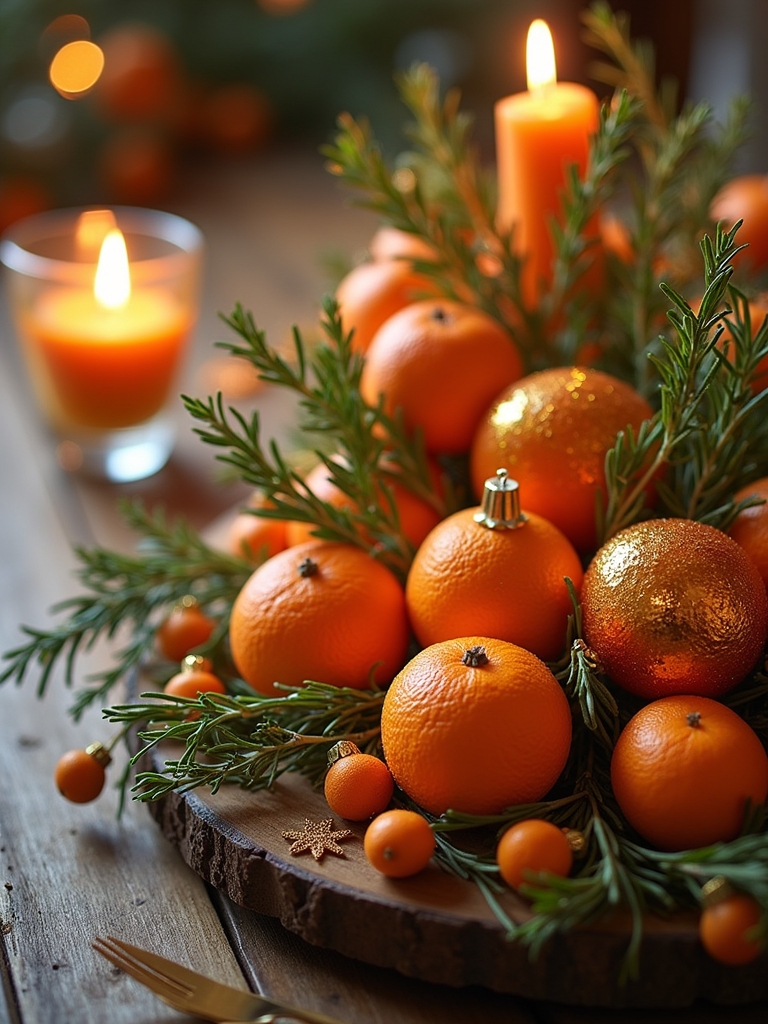 citrus inspired festive centerpieces