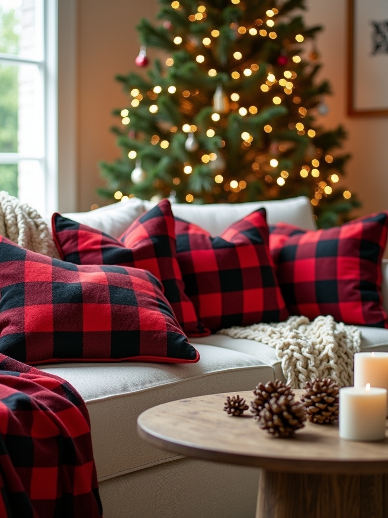 cozy buffalo check pillows